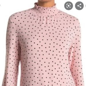 Adrianna Papell L/S Mock Ruffle Blouse NWT